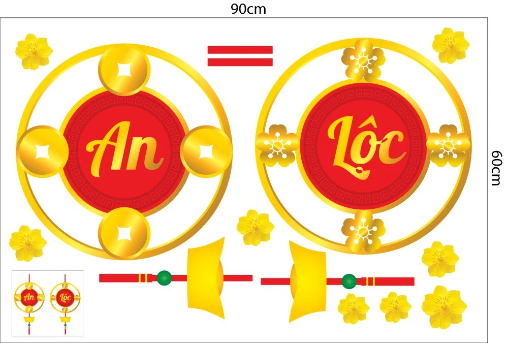 Decal Trang Trí Tết Quý Mão An Lộc
