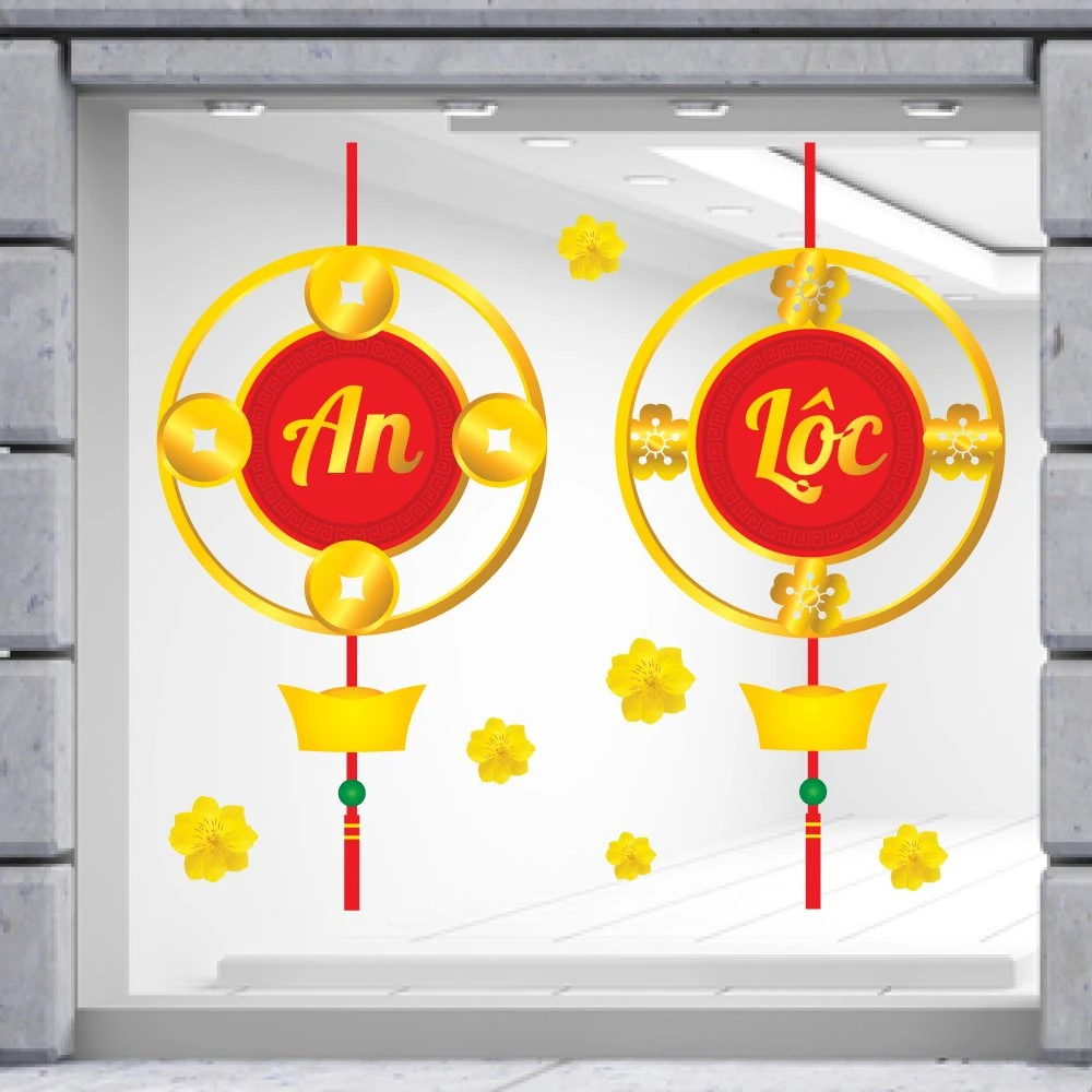 Decal Trang Trí Tết Quý Mão An Lộc