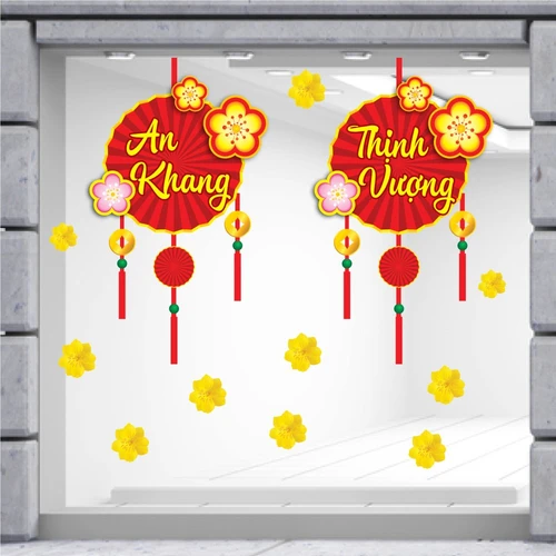 Decal Trang Trí Tết Quý Mão An Khang Thịnh Vượng