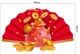 Decal Trang Trí Tết Quý Mão Quạt Như Ý Đỏ Tài Lộc