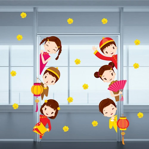 Decal Trang Trí Tết Quý Mão Thiếu Nhi Chúc Tết