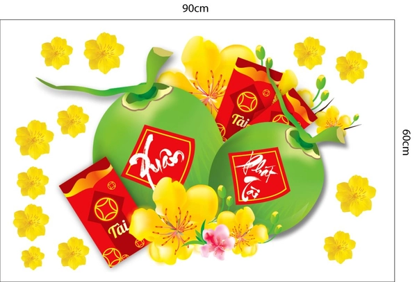 Decal Trang Trí Tết Quý Mão Xuân Phát Tài