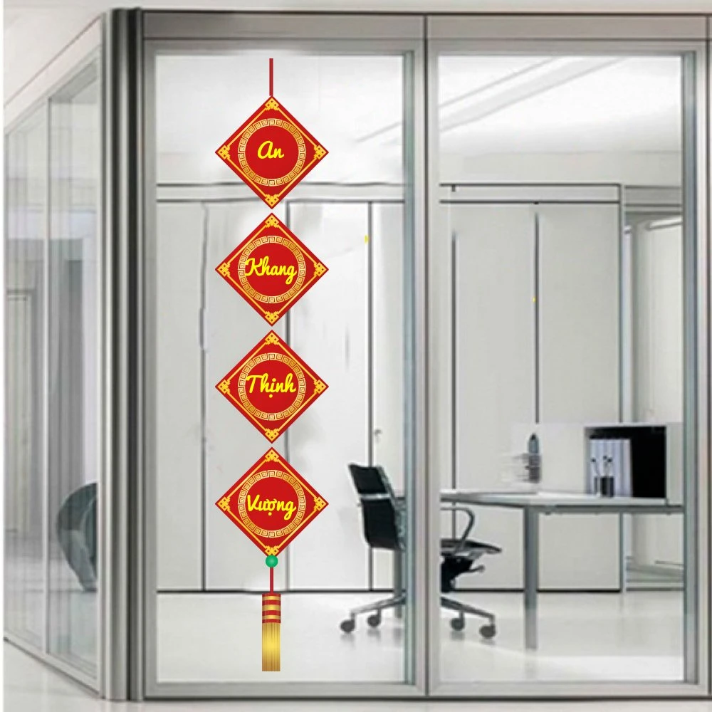 Decal Trang Trí Tết Quý Mão Liễn An Khang Thịnh Vượng