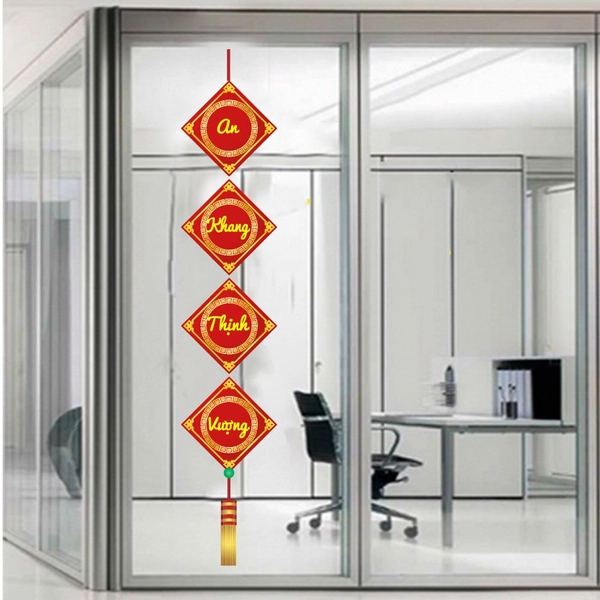 Decal Trang Trí Tết  Liễn An Khang Thịnh Vượng