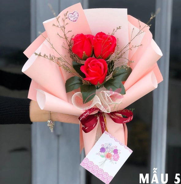 Bó 3 hoa hồng sáp thơm (nhiều mẫu)