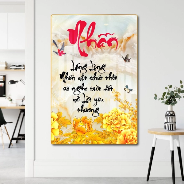 Tranh Treo Tường Thư Pháp Nhẫn Để Yêu Thương