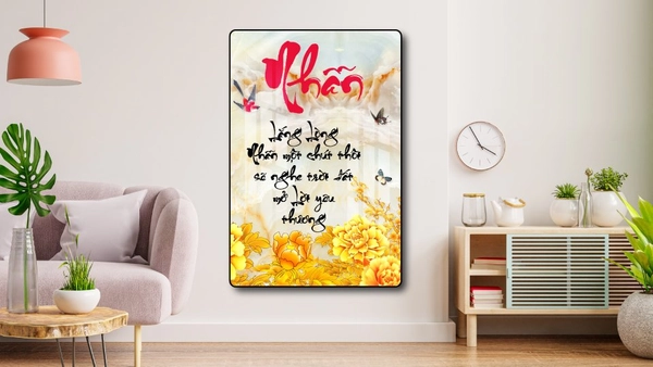 Tranh Treo Tường Thư Pháp Nhẫn Để Yêu Thương