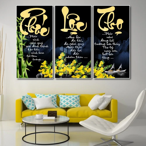 Tranh thư pháp chữ Phúc Lộc Thọ