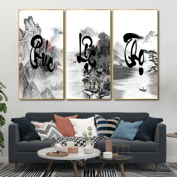 Tranh thư pháp chữ Phúc Lộc Thọ