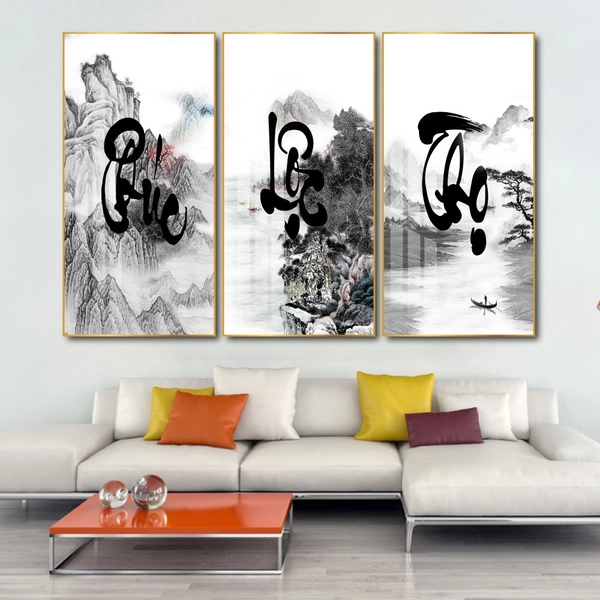 Tranh thư pháp chữ Phúc Lộc Thọ