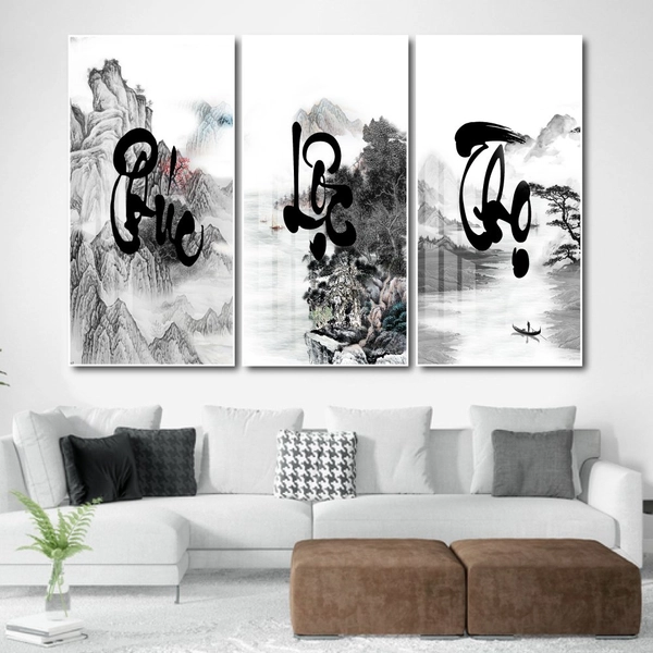 Tranh thư pháp chữ Phúc Lộc Thọ