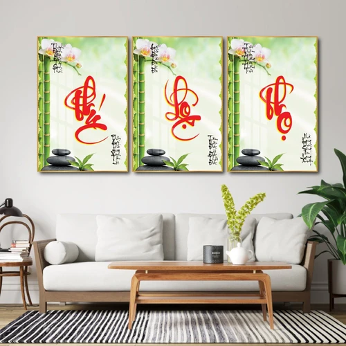 Tranh thư pháp chữ Phúc Lộc Thọ 3