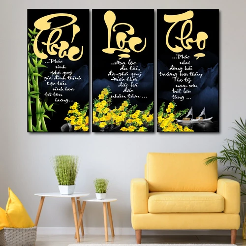 Tranh thư pháp chữ Phúc Lộc Thọ