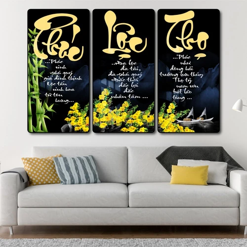 Tranh thư pháp chữ Phúc Lộc Thọ