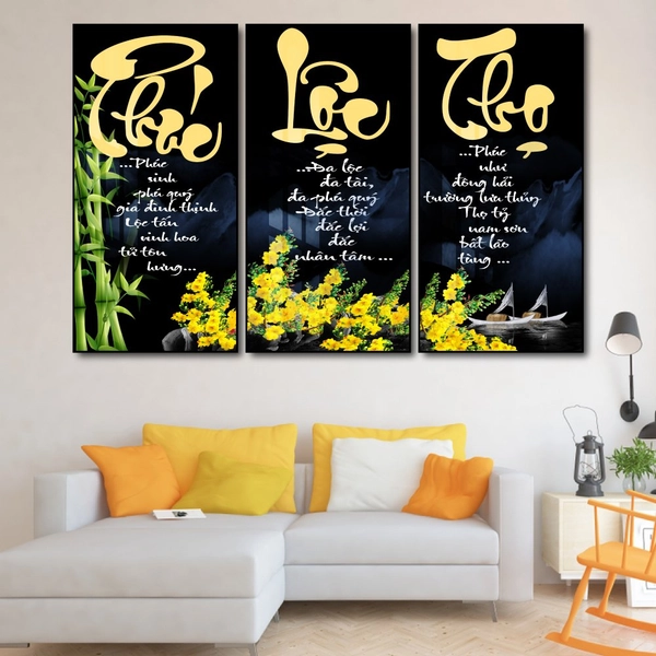 Tranh thư pháp chữ Phúc Lộc Thọ