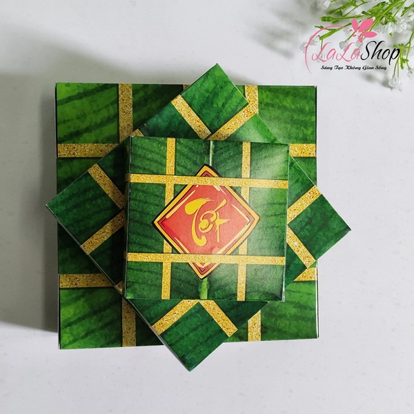 Mô hình bánh chưng giấy phụ kiện decor trang trí tết