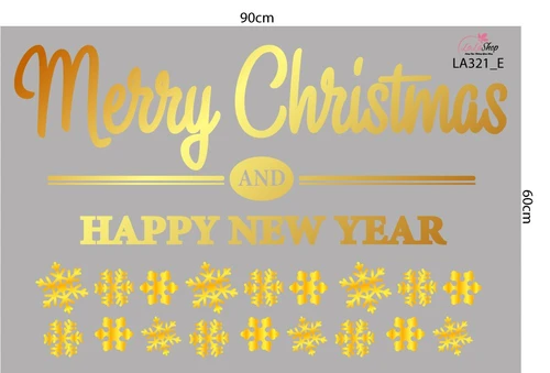 Combo Decal Trang Trí Noel Cây Thông Vàng Và Những Người Bạn