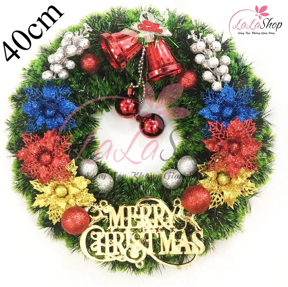 Vòng nguyệt quế ngũ sắc trang trí noel