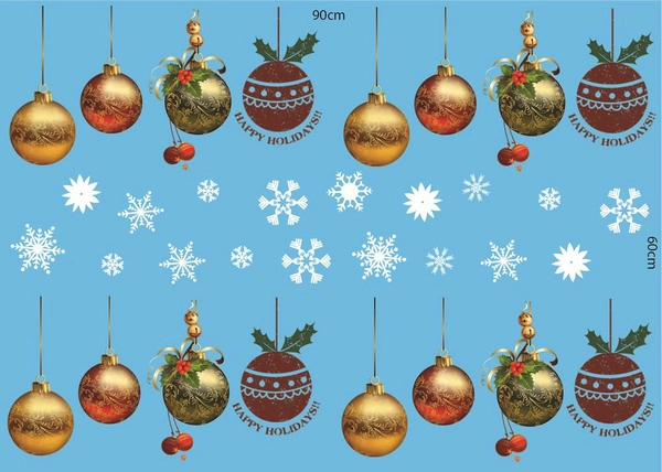 Decal dán tường Combo người tuyết và cây thông xanh