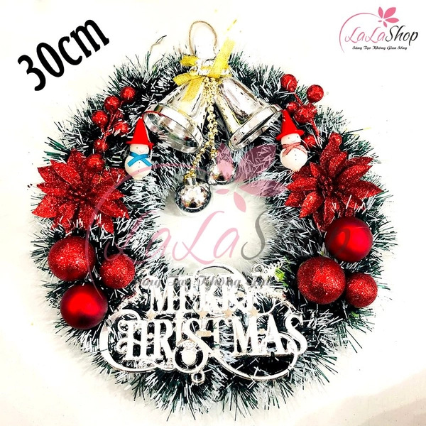 Vòng nguyệt quế tam sắc trang trí noel