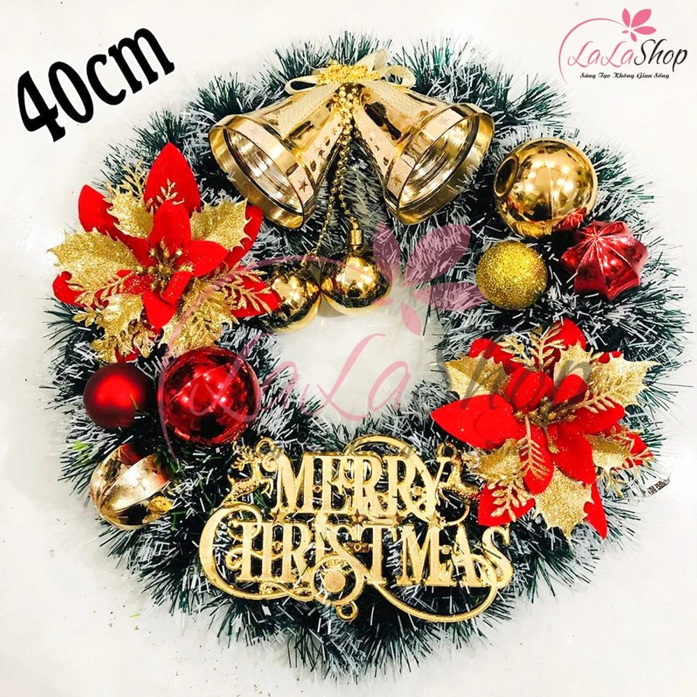Vòng nguyệt quế sắc màu 3 trang trí noel