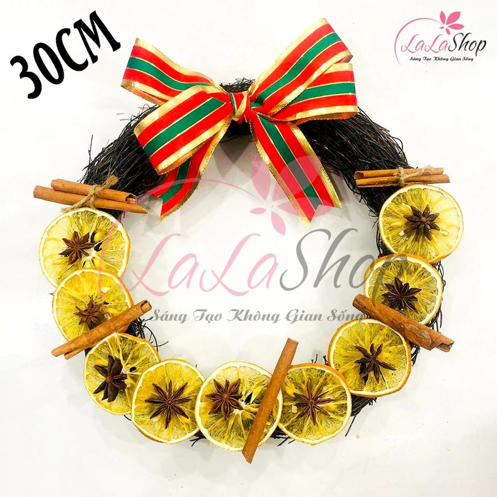 Vòng nguyệt quế phong cách châu âu tươi mới trang trí noel