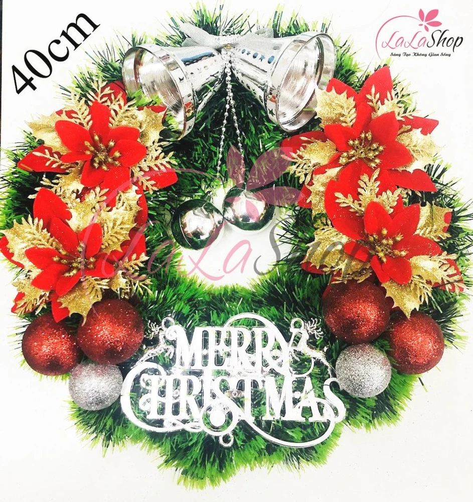 Vòng nguyệt quế trang trí noel đa sắc