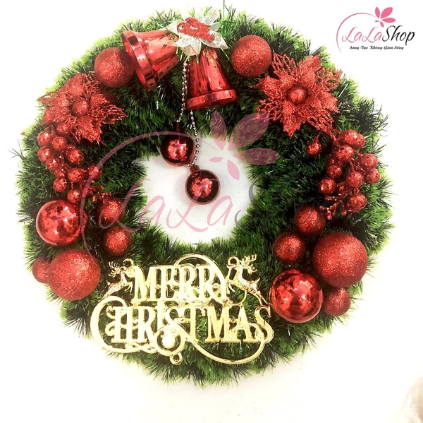 Vòng nguyệt quế đỏ trang trí noel