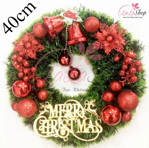 Vòng nguyệt quế đỏ trang trí noel