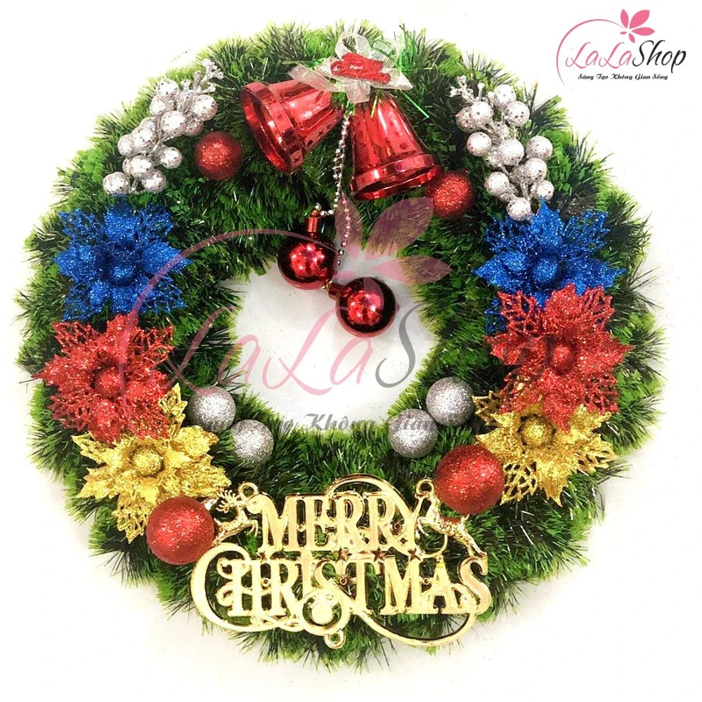 Vòng nguyệt quế ngũ sắc trang trí noel