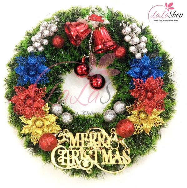 Vòng nguyệt quế ngũ sắc trang trí noel