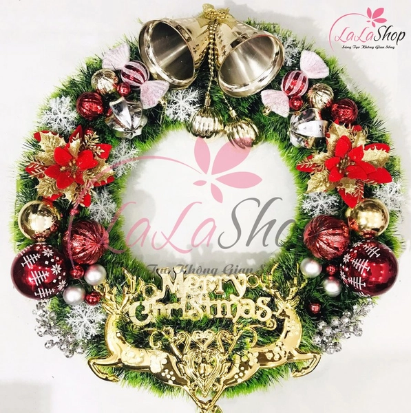 Vòng Nguyệt Quế Trang Trí Noel Merry Christmas 32 - 55cm