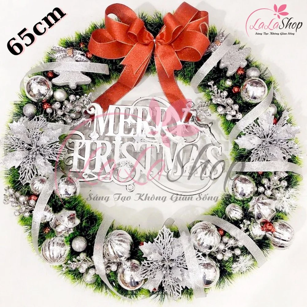 Vòng Nguyệt Quế Trang Trí Noel Merry Christmas 35 - 65cm