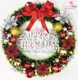 Vòng Nguyệt Quế Trang Trí Noel Nơ Đỏ Lớn Kèm Chữ Merry Christmas 27 - 65cm