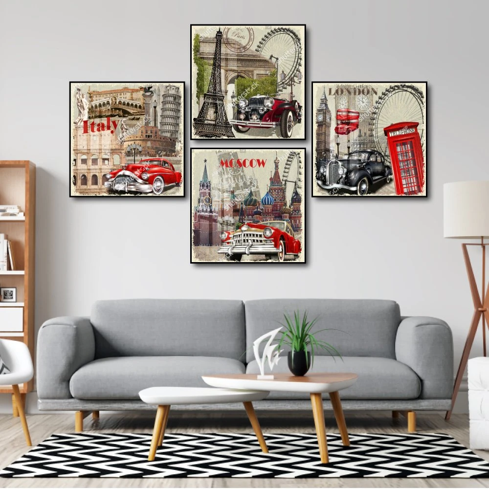 Tranh Vintage Phong Cảnh Châu Âu