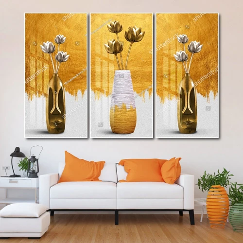 Tranh Vintage Lọ Hoa Sen