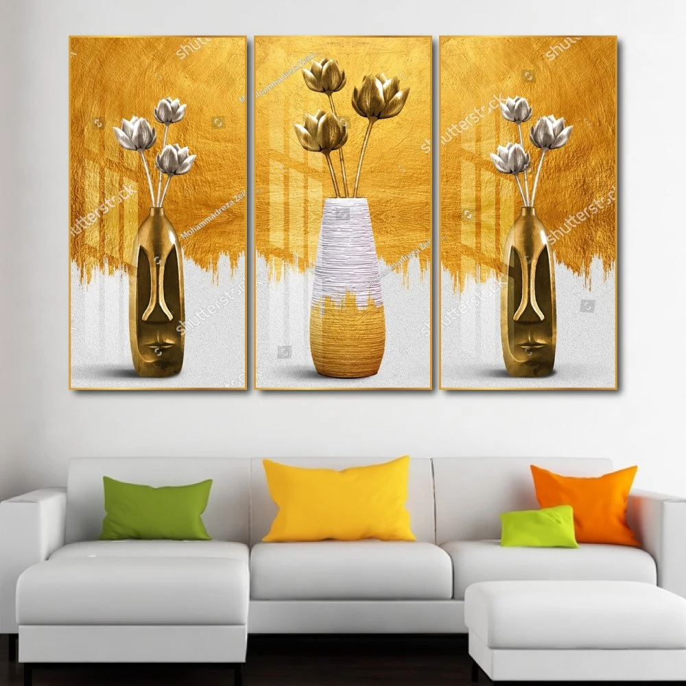 Tranh Vintage Lọ Hoa Sen