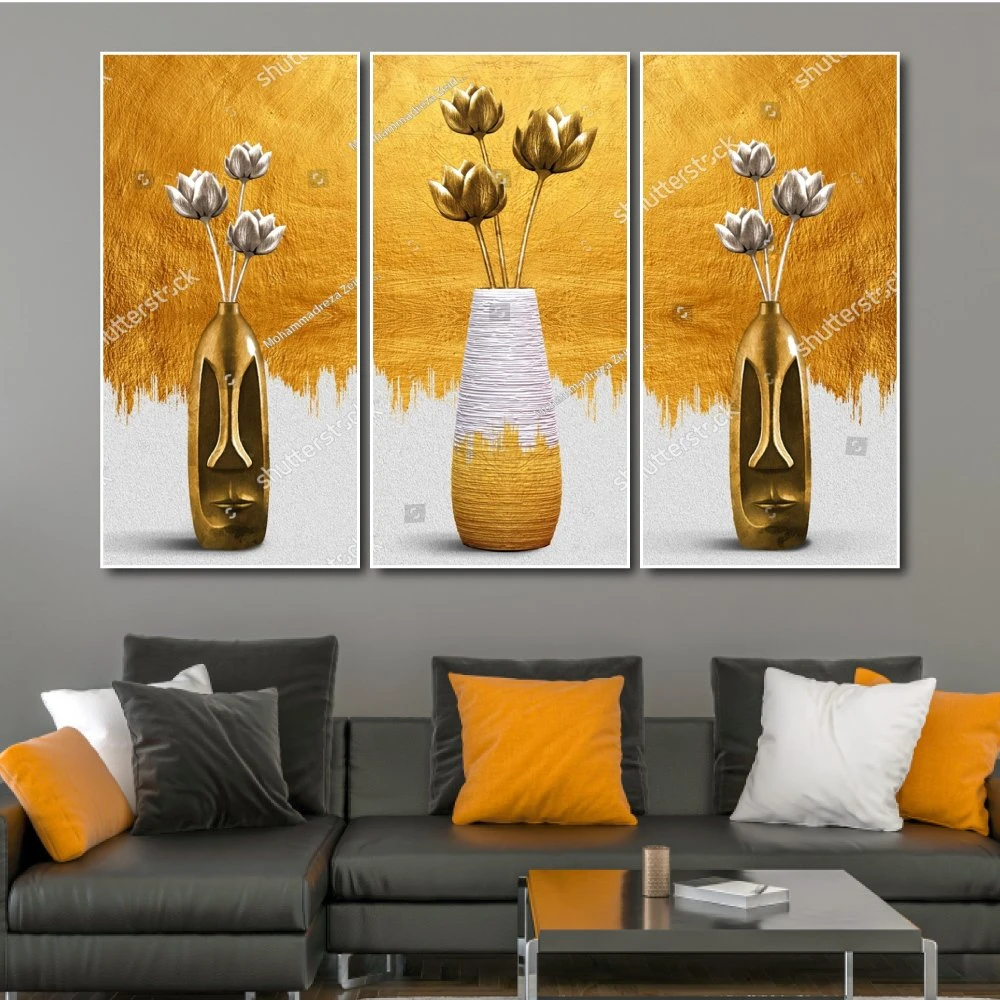 Tranh Vintage Lọ Hoa Sen