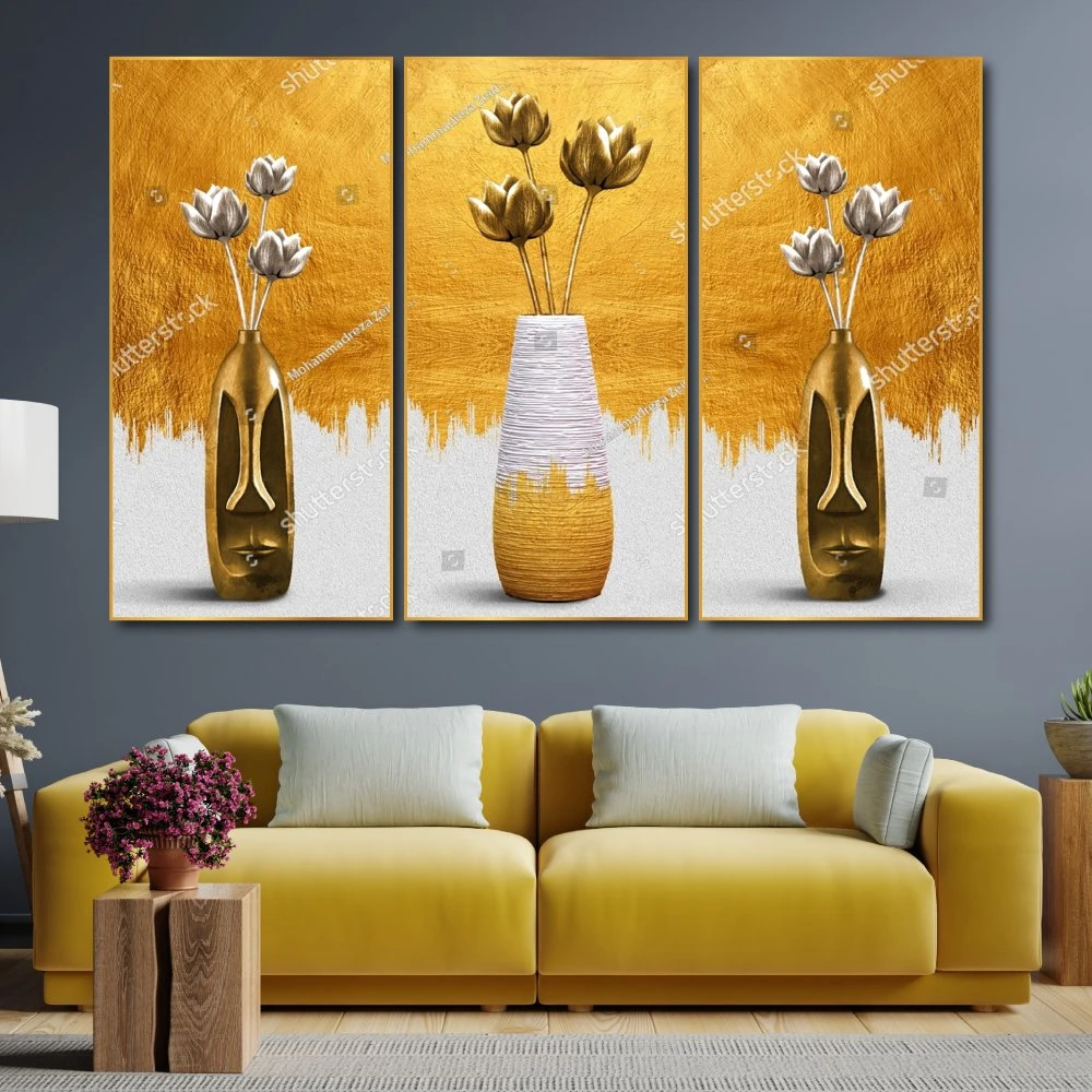 Tranh Vintage Lọ Hoa Sen