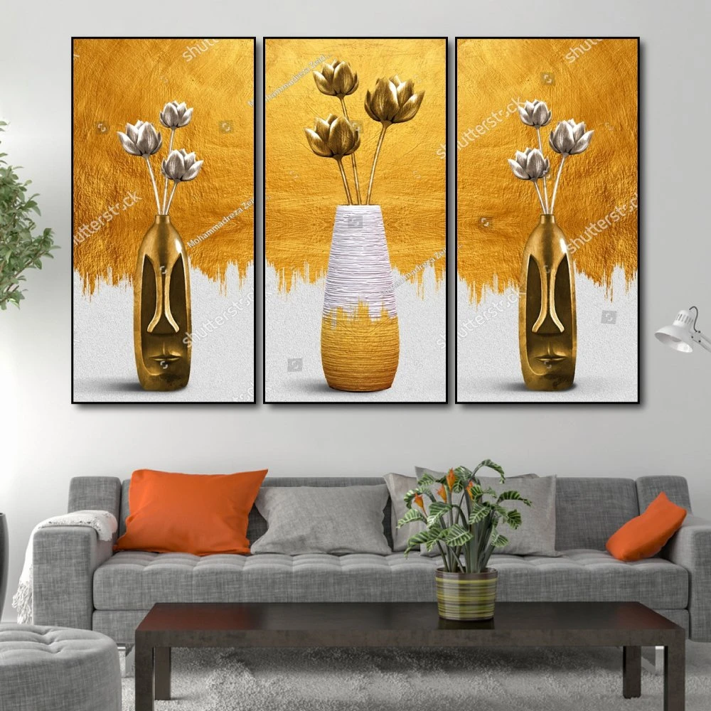 Tranh Vintage Lọ Hoa Sen