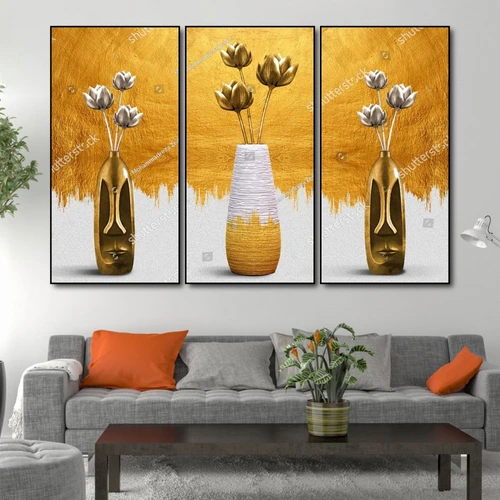 Tranh Vintage Lọ Hoa Sen