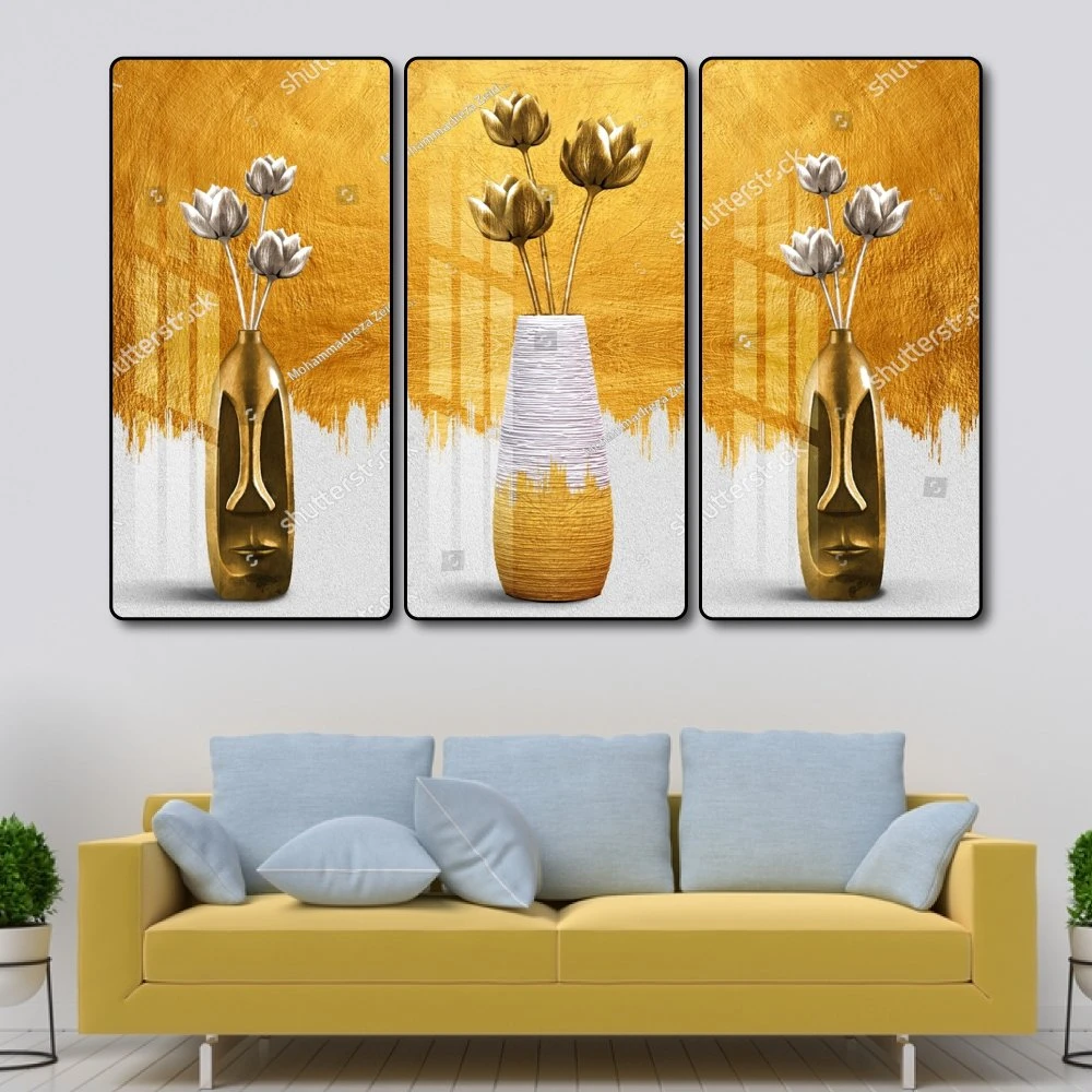 Tranh Vintage Lọ Hoa Sen