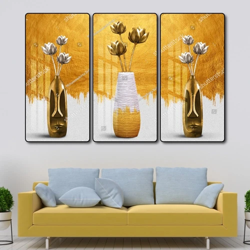 Tranh Vintage Lọ Hoa Sen