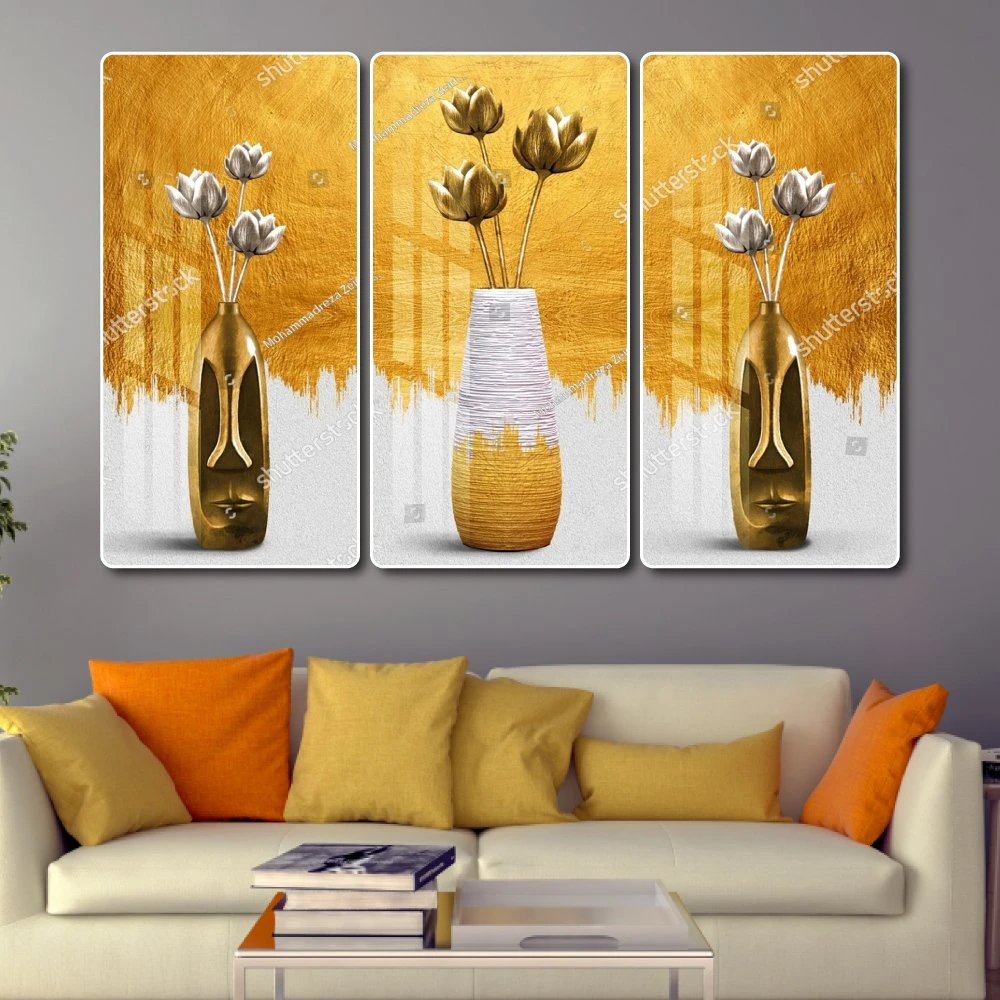 Tranh Vintage Lọ Hoa Sen