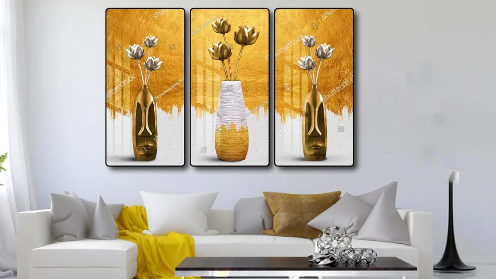 Tranh Vintage Lọ Hoa Sen