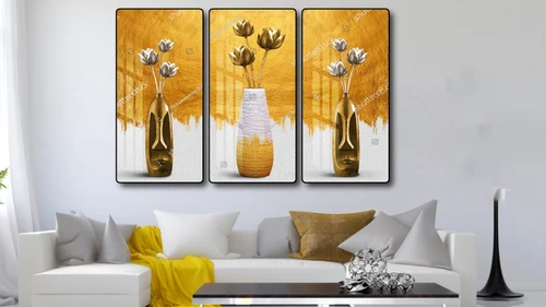 Tranh Vintage Lọ Hoa Sen