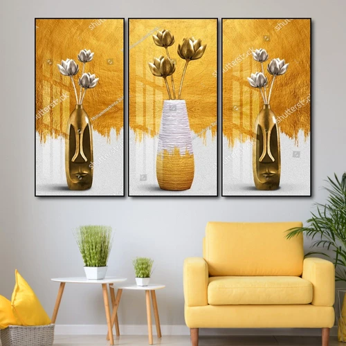 Tranh Vintage Lọ Hoa Sen