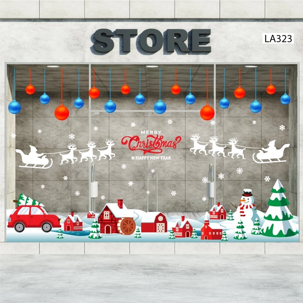Combo Decal Trang Trí Noel Thành Phố Tuyết Trắng
