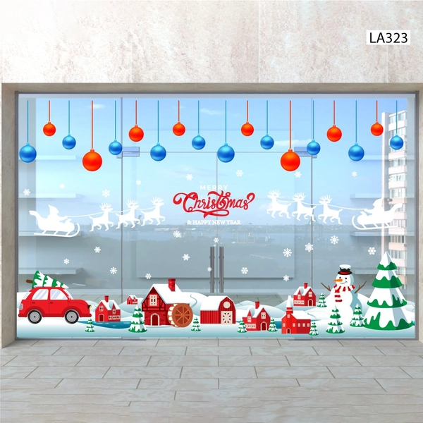Combo Decal Trang Trí Noel Thành Phố Tuyết Trắng