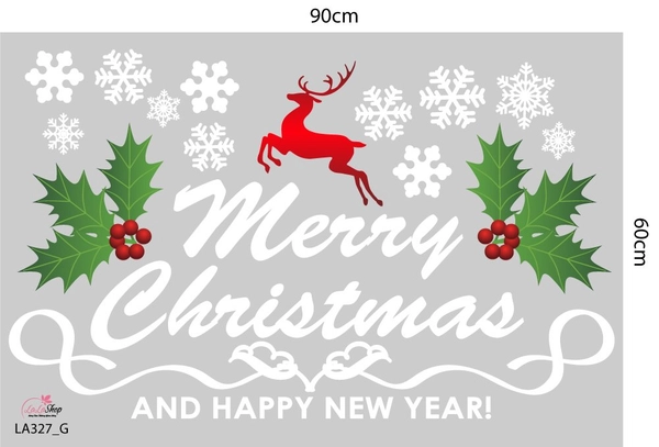 Combo Decal Trang Trí Noel Thành Phố Giáng Sinh Vui Nhộn